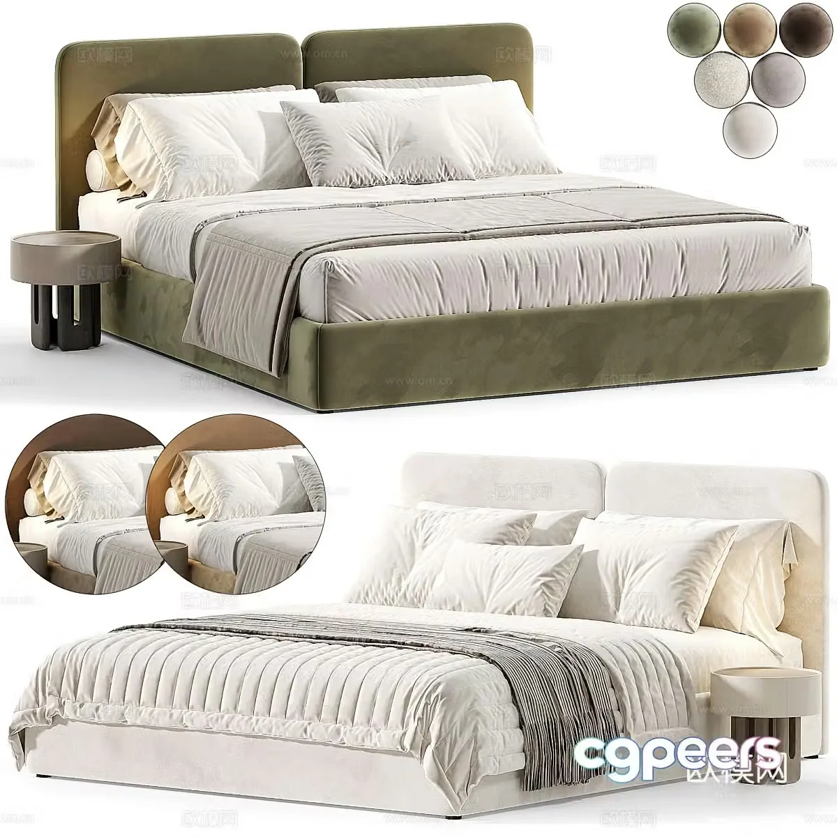 Double bed 3d model
