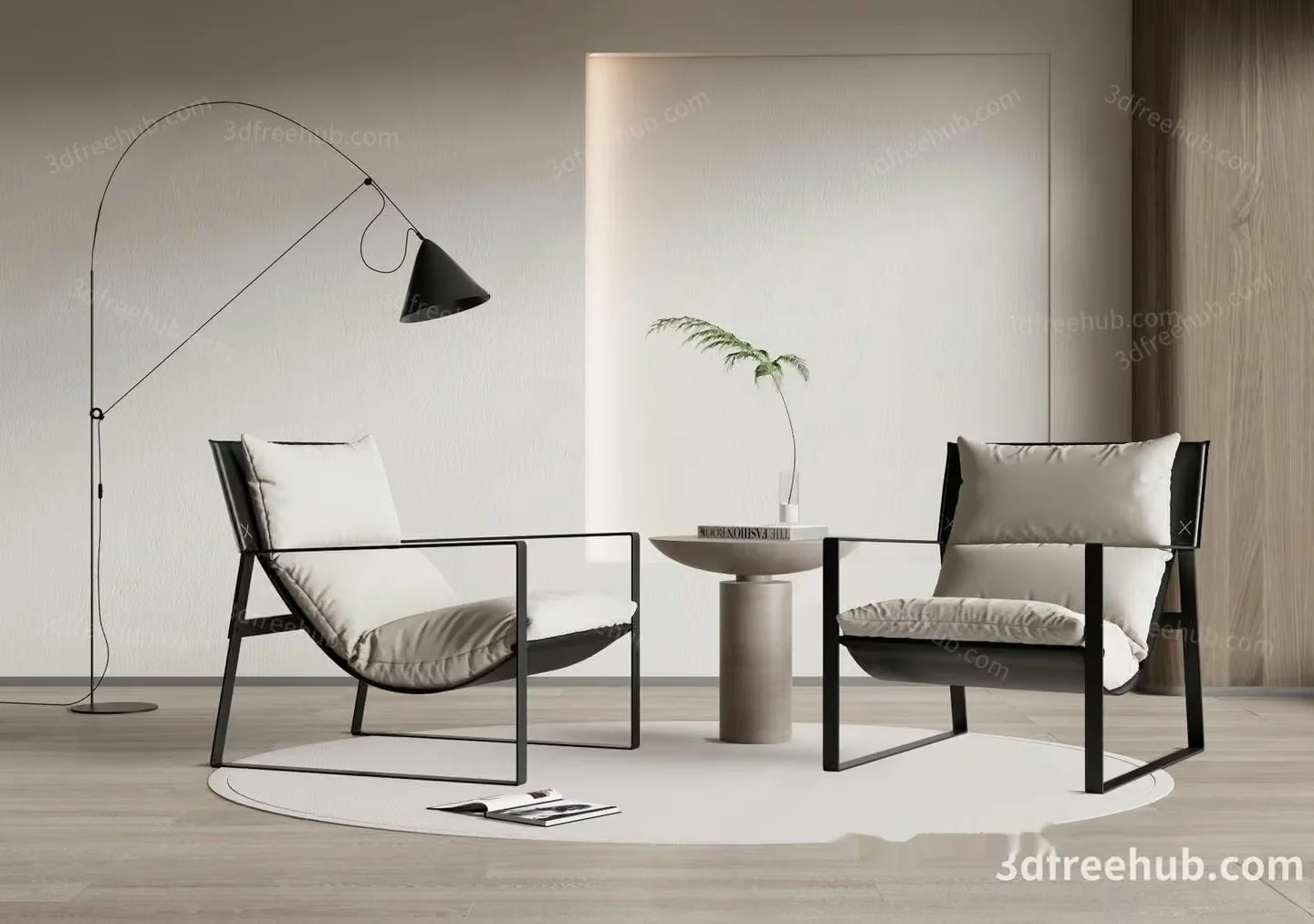 Two Chairs In A Room 3D Model – 19646 – VRAY Render
