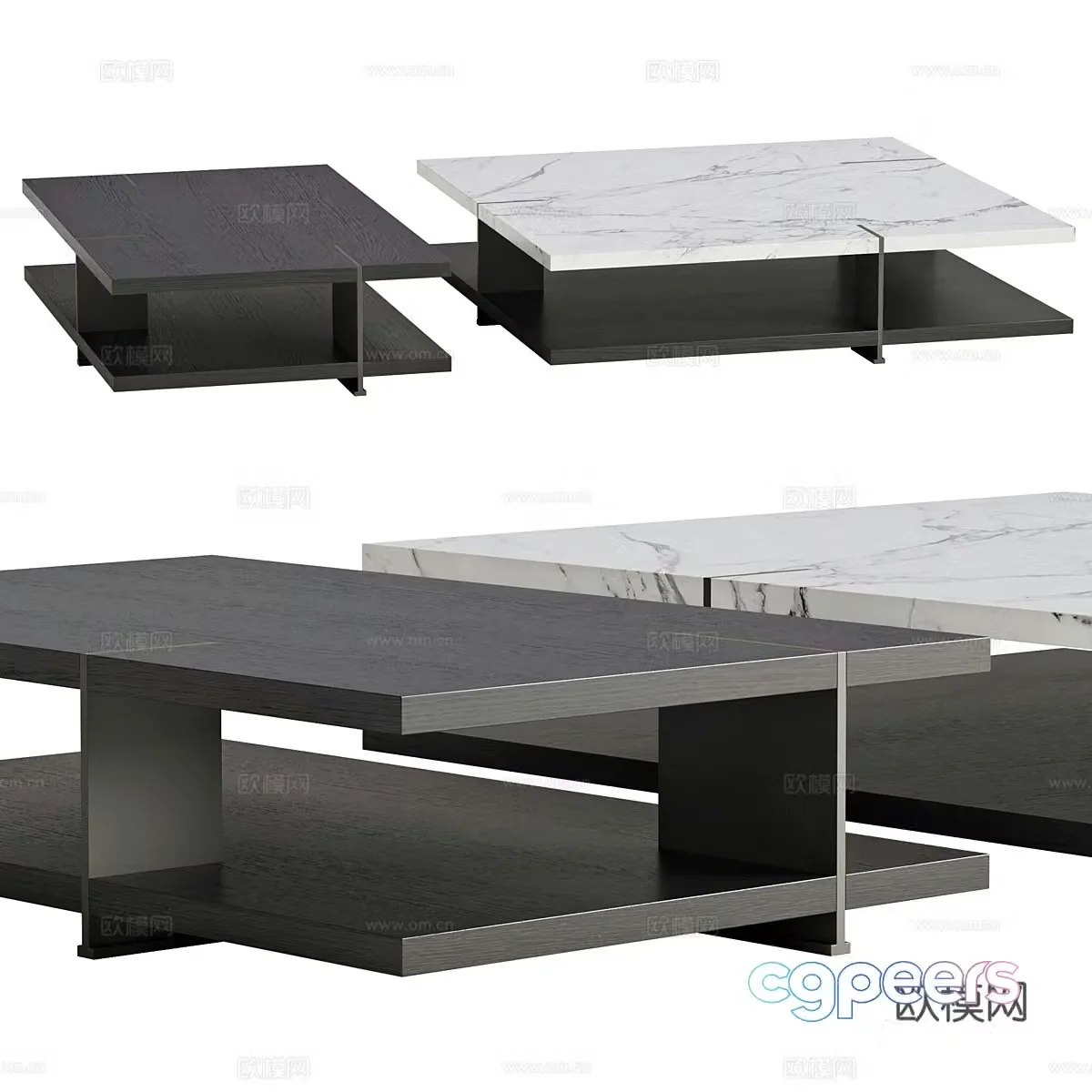 Modern Italian minimalist Poliform coffee table 3D model