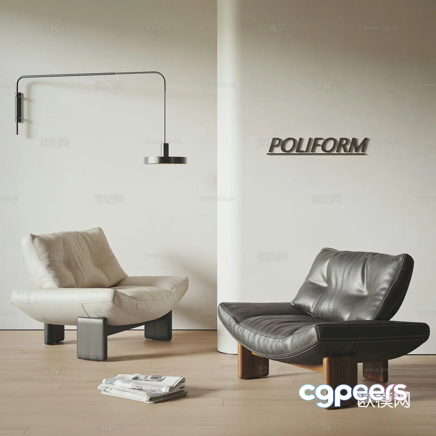 Middle style modern leisure chair sofa chair single sofa leather leisure chair casual sofa 3d model