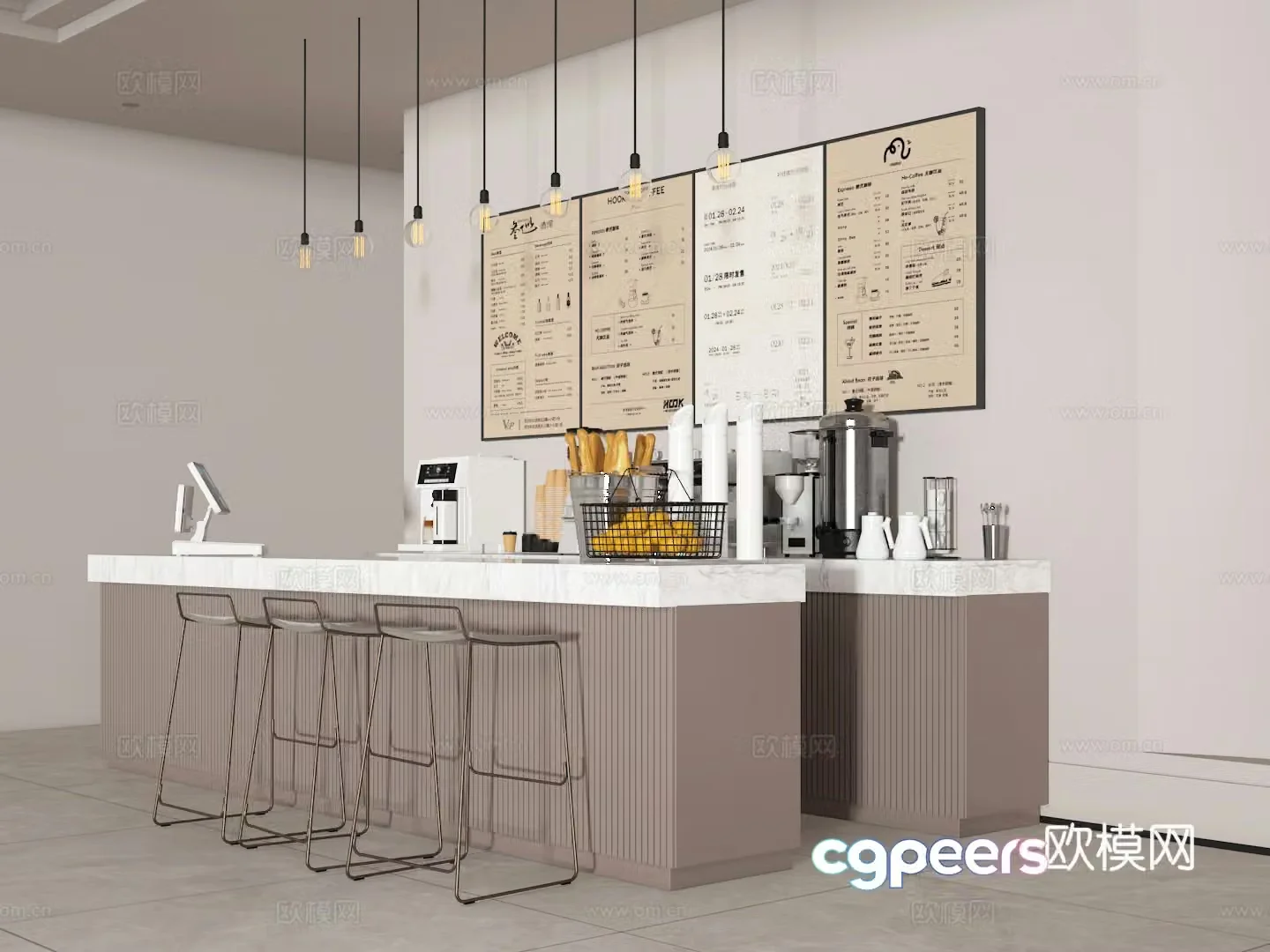 3D model of coffee bar