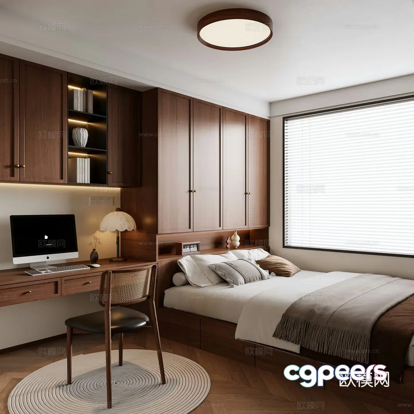 Medieval style tatami bedroom 3d model