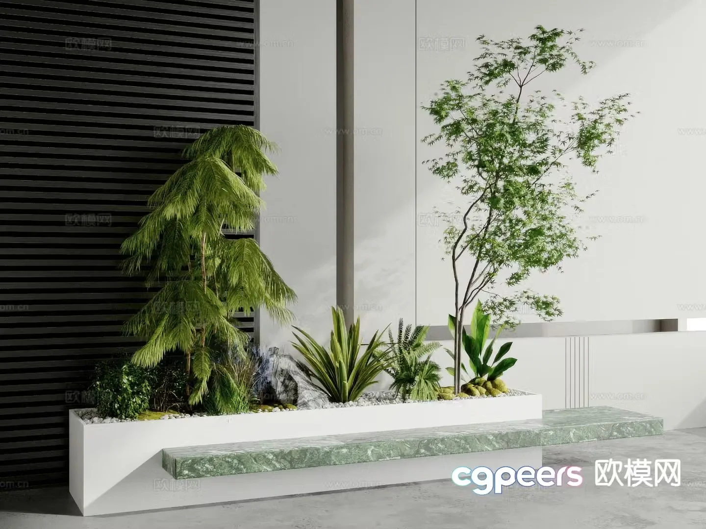 Plant heap Landscape green plants 3d model