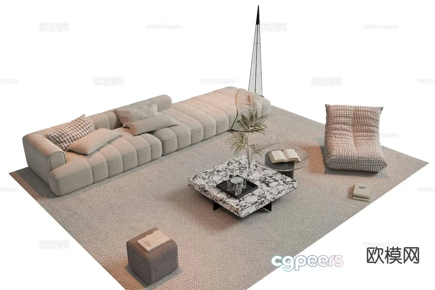 Modern sofa set 3d model