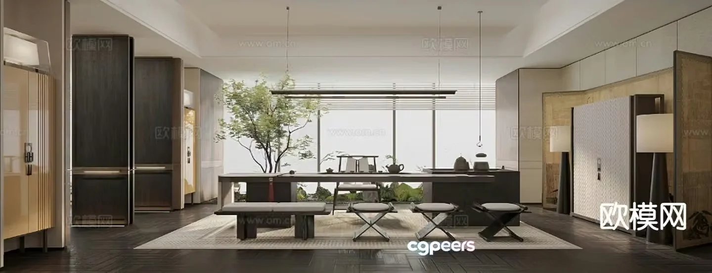 New Chinese tea room 3d model