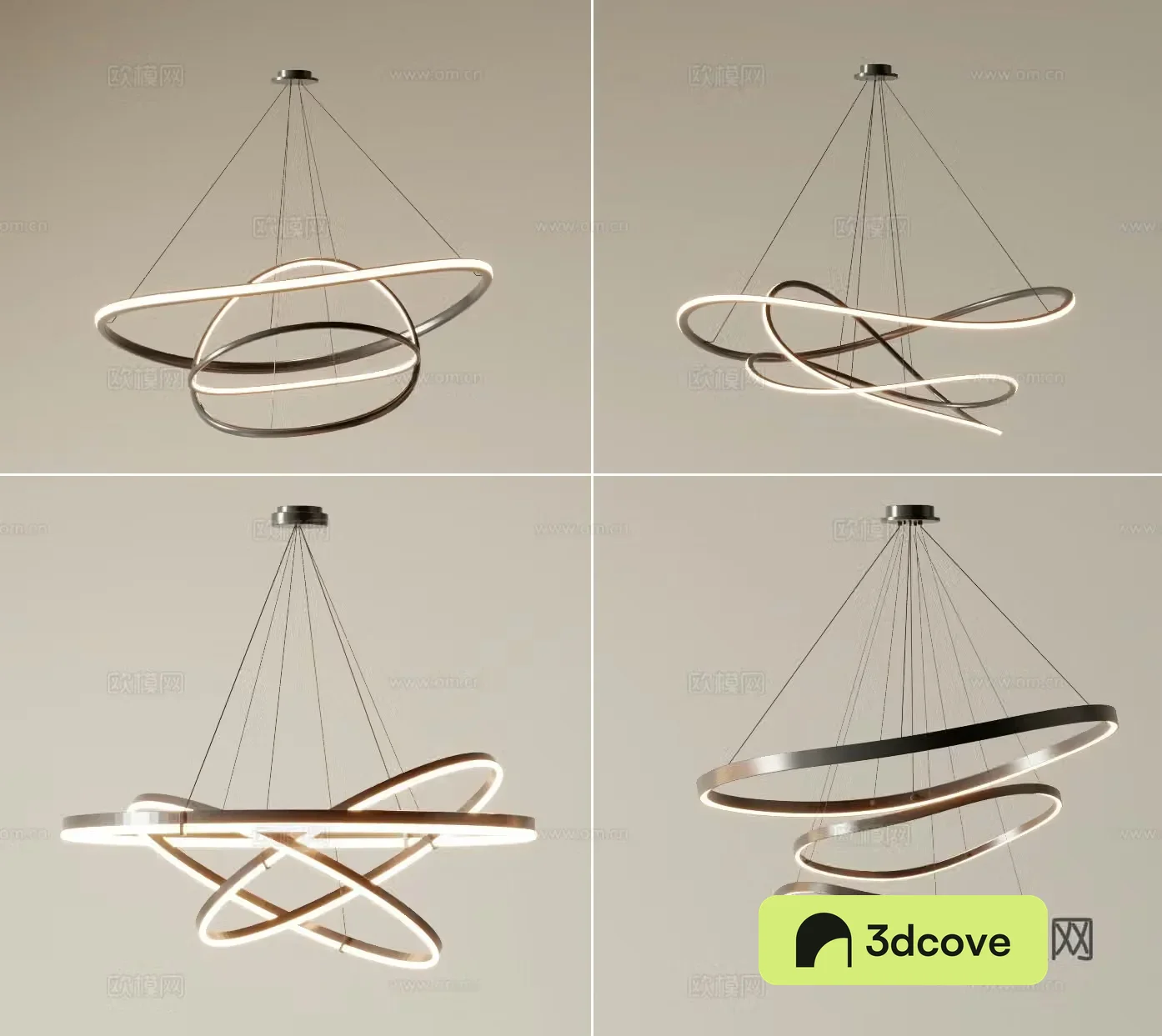 Light luxury chandelier restaurant chandelier ring chandelier
