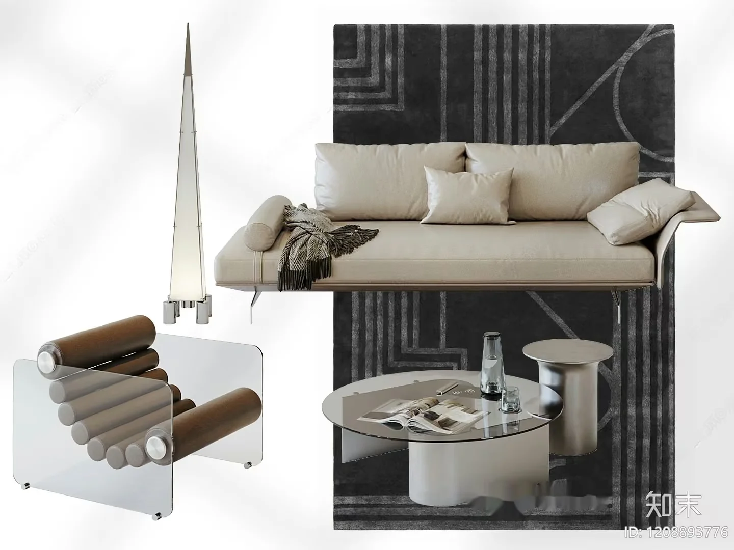 Modern Living Room 3D Model – 19242 – VRAY Render