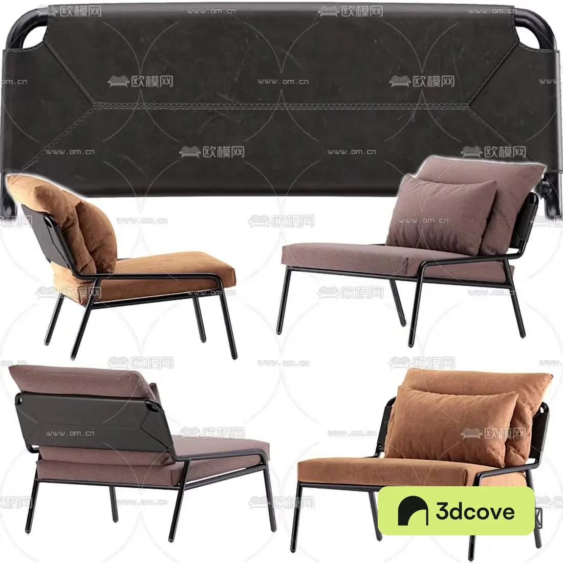 Meridiani modern fabric lounge chair