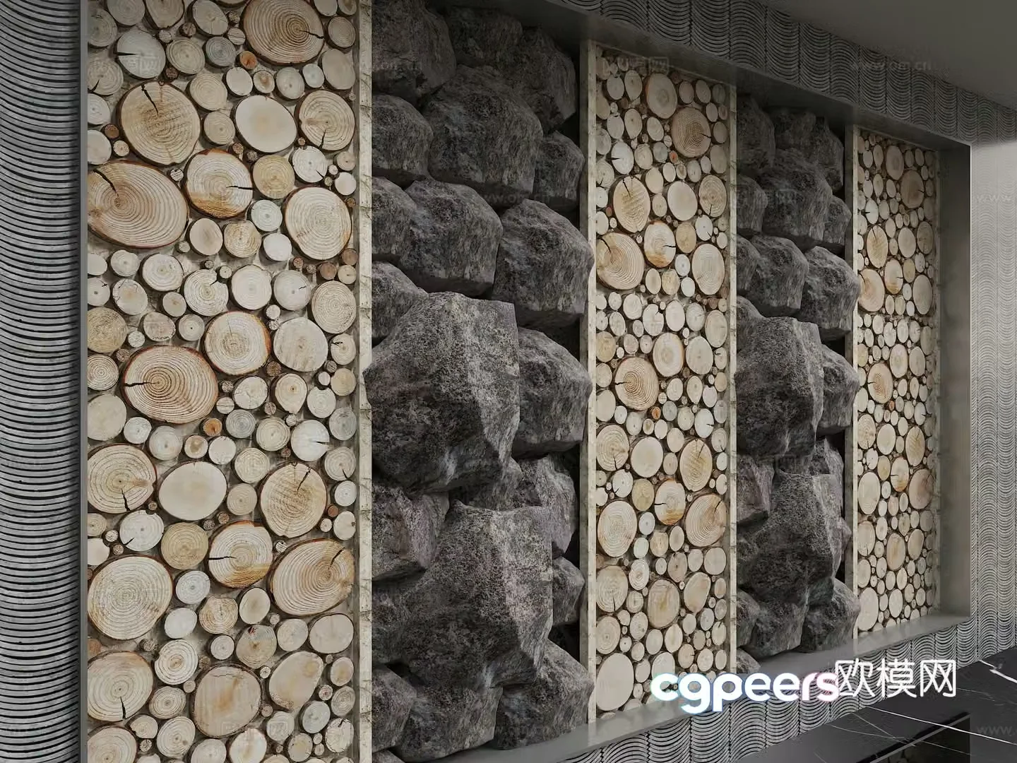 Modern background wall 3d model