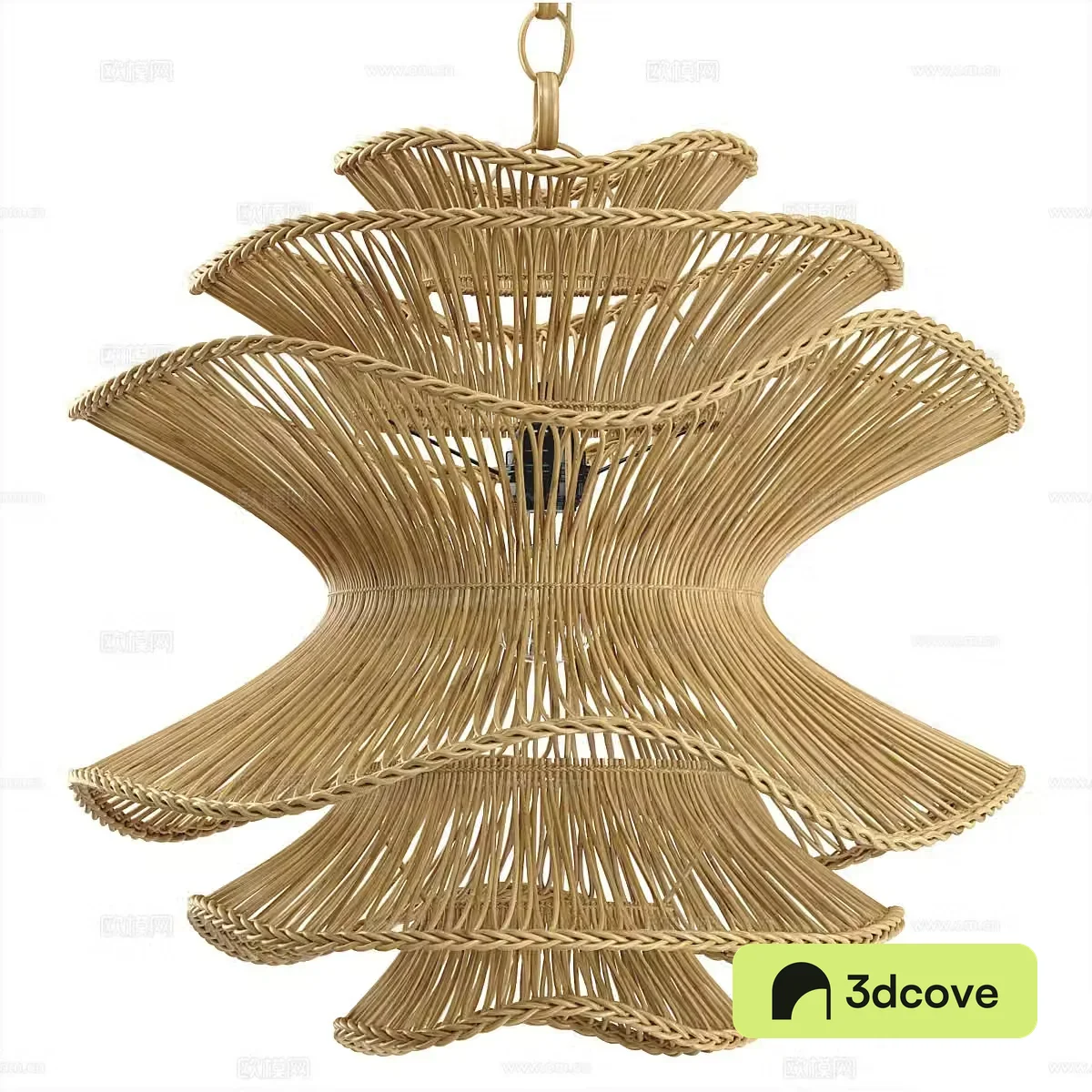 New Chinese style bamboo wicker weaving Alondra chandelier
