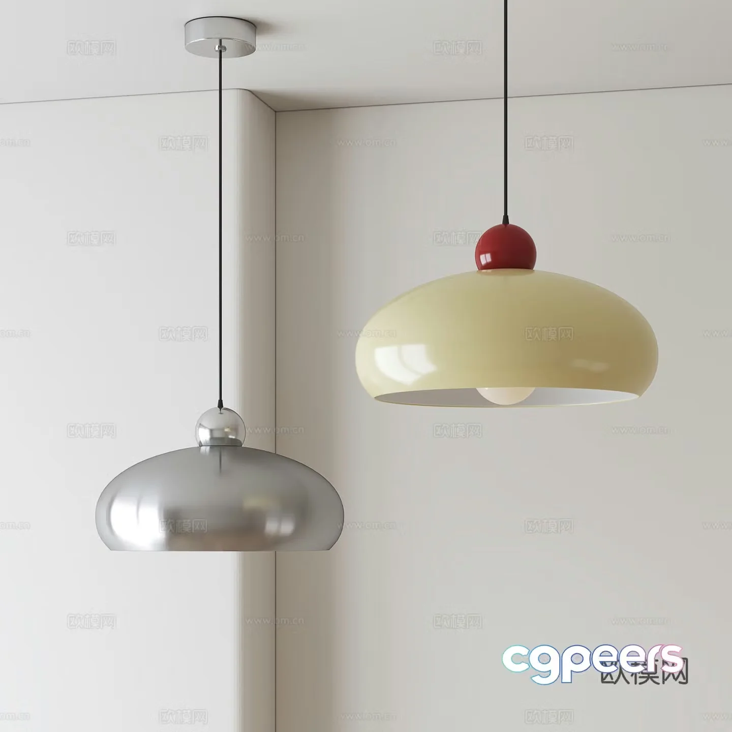 Modern restaurant chandeliers 3d model
