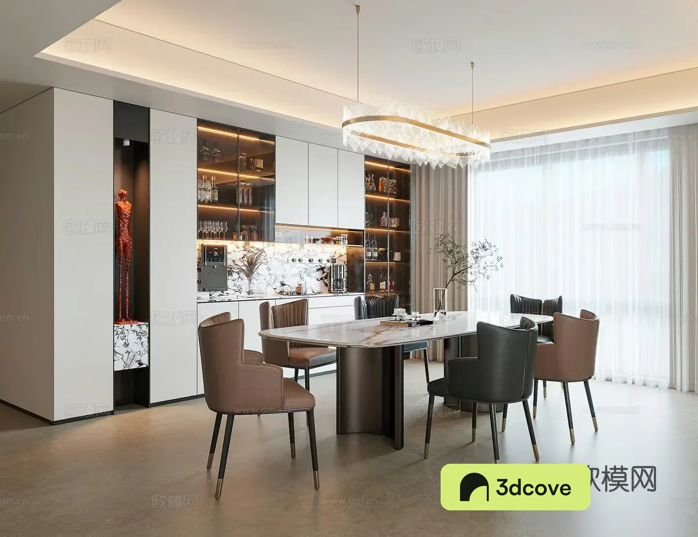 Modern light luxury restaurant