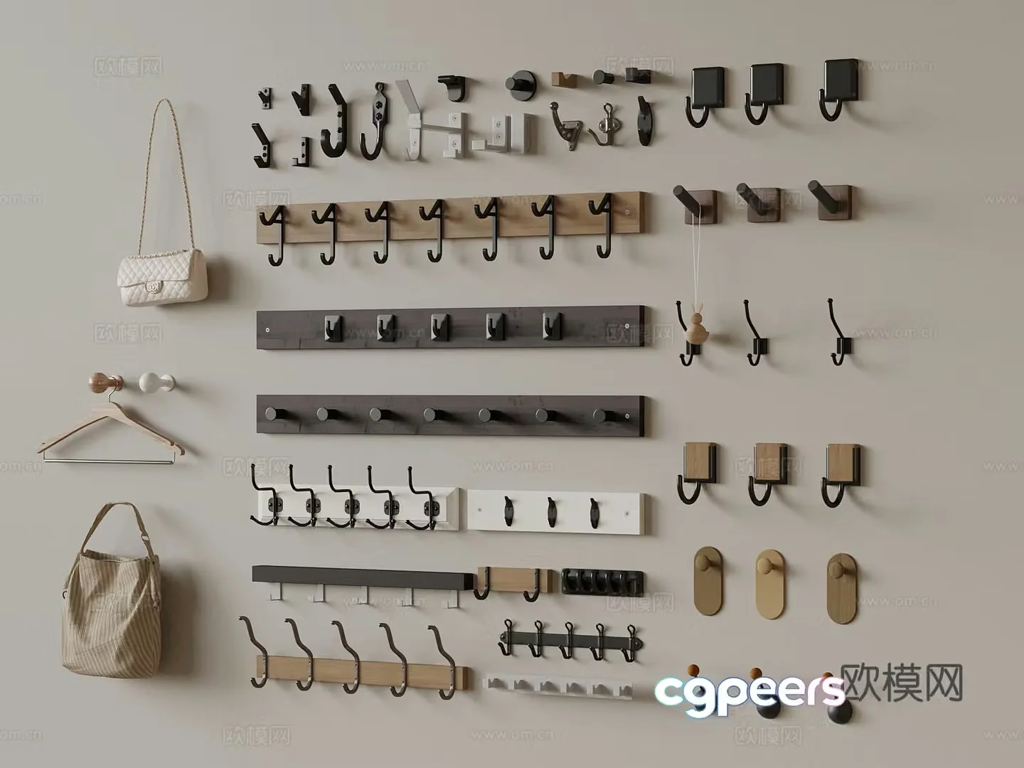 Modern hook bag 3d model