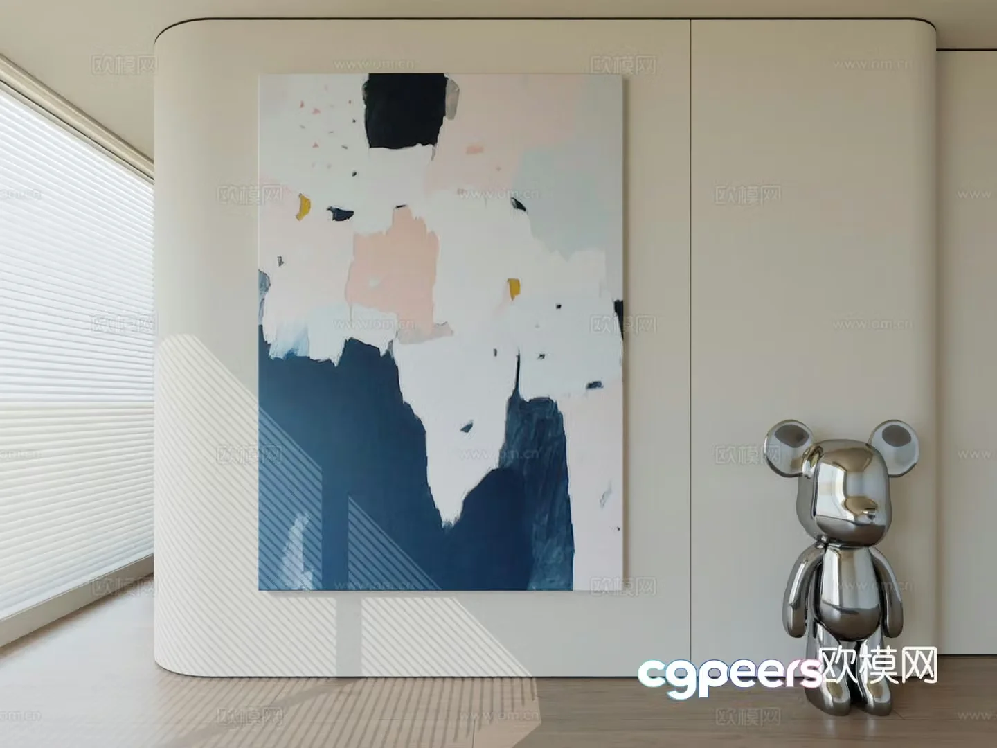 Modern minimalist hanging painting abstract art hanging painting 3d model