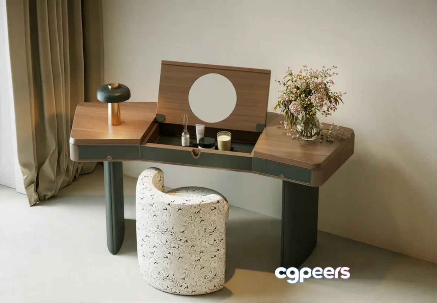 Modern Wooden Desk 3D Model – 3627 – CORONA Render