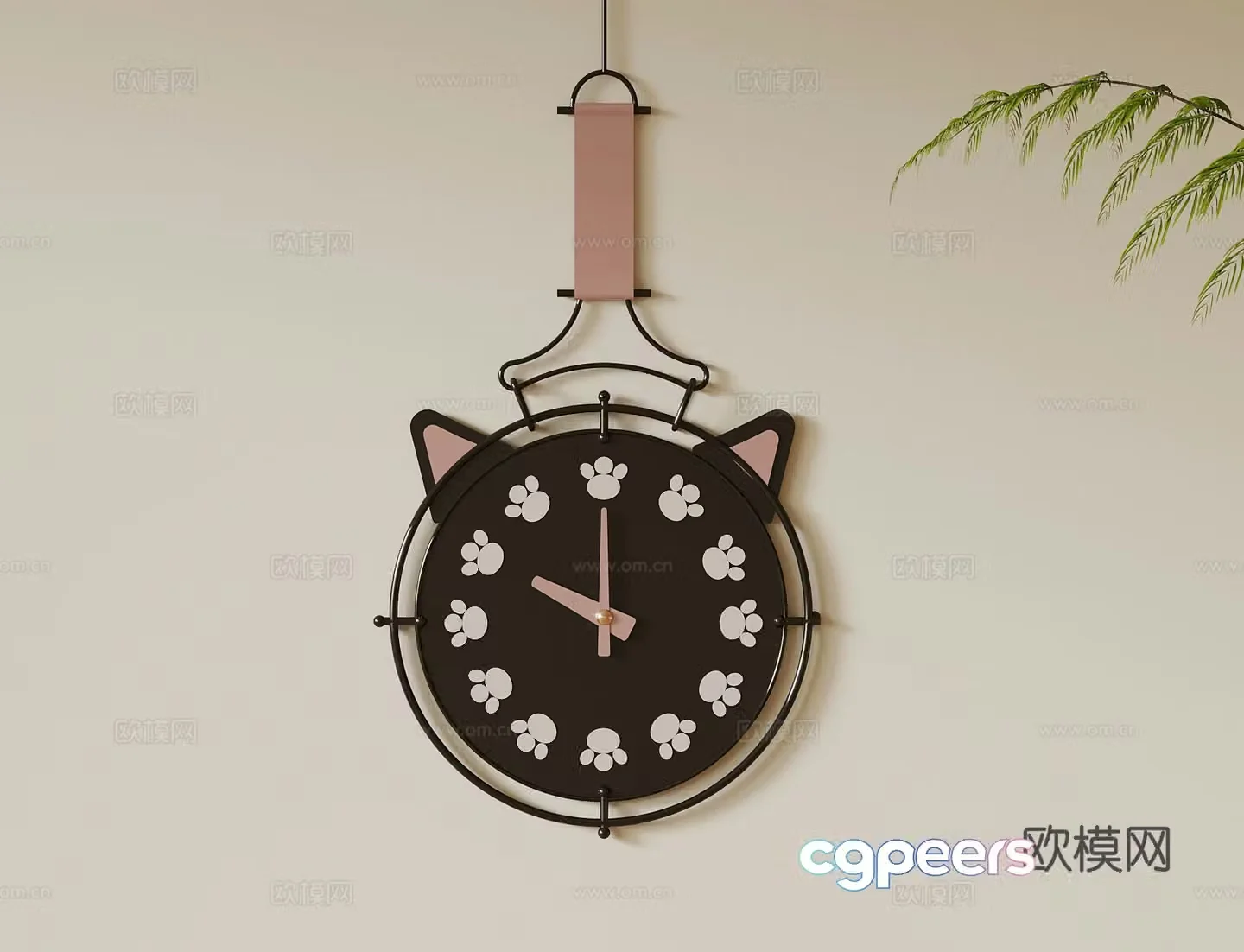 Modern children’s clock wall clock cartoon clock 3d model