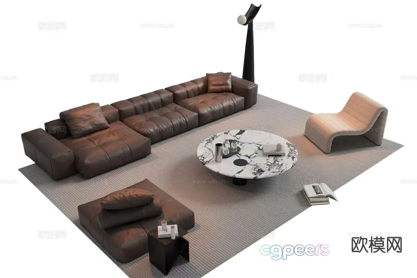 Italian sectional sofa 3d model