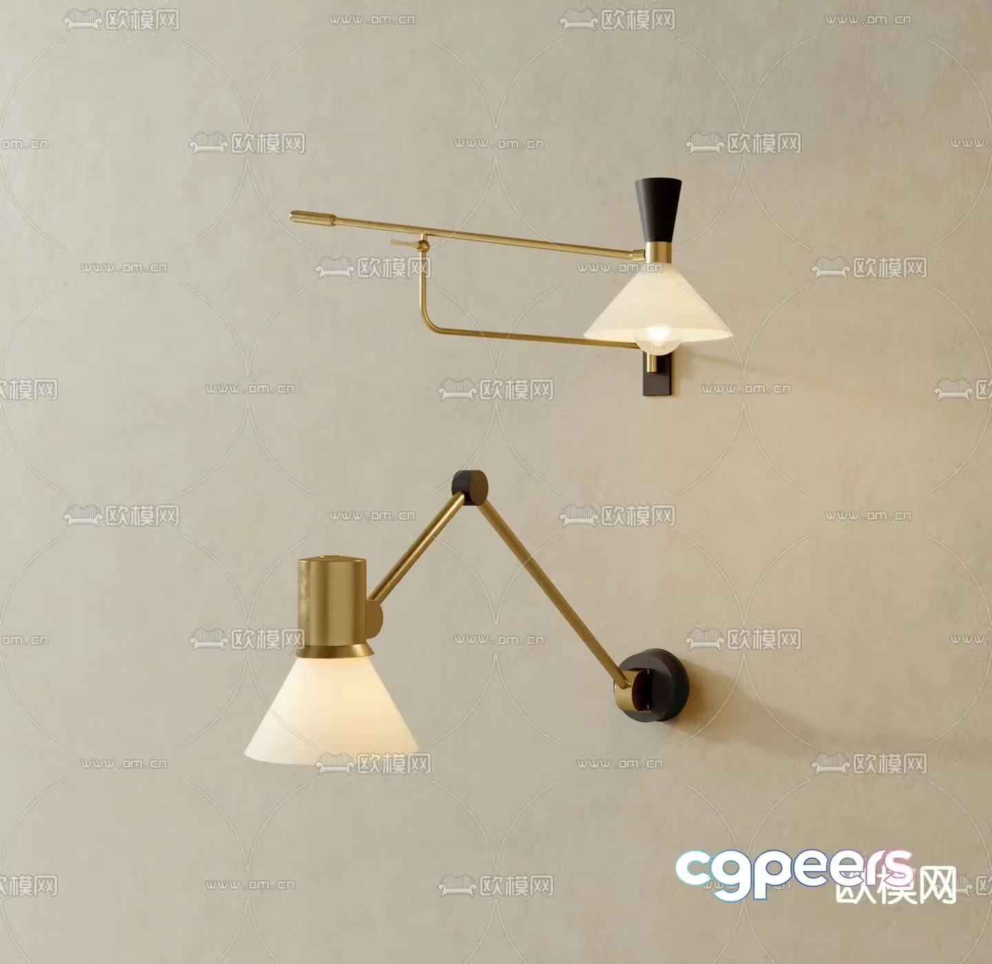 Swing arm wall light 3d model