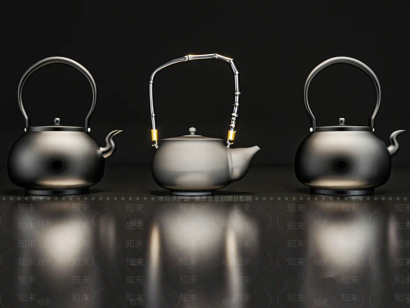 Tea Kettles 3D Model – 19222 – VRAY Render