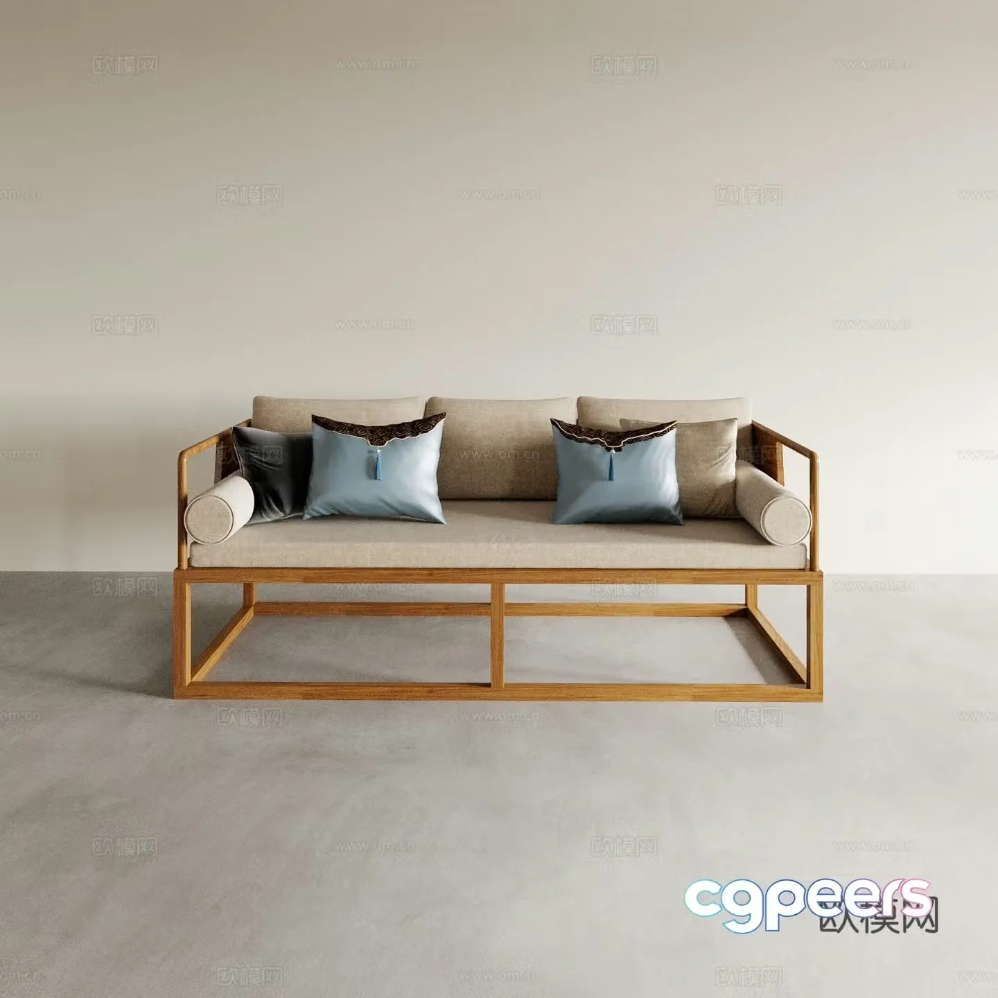 Living room sofa three-person sofa casual sofa multi-person sofa double sofa modern sofa 3D model