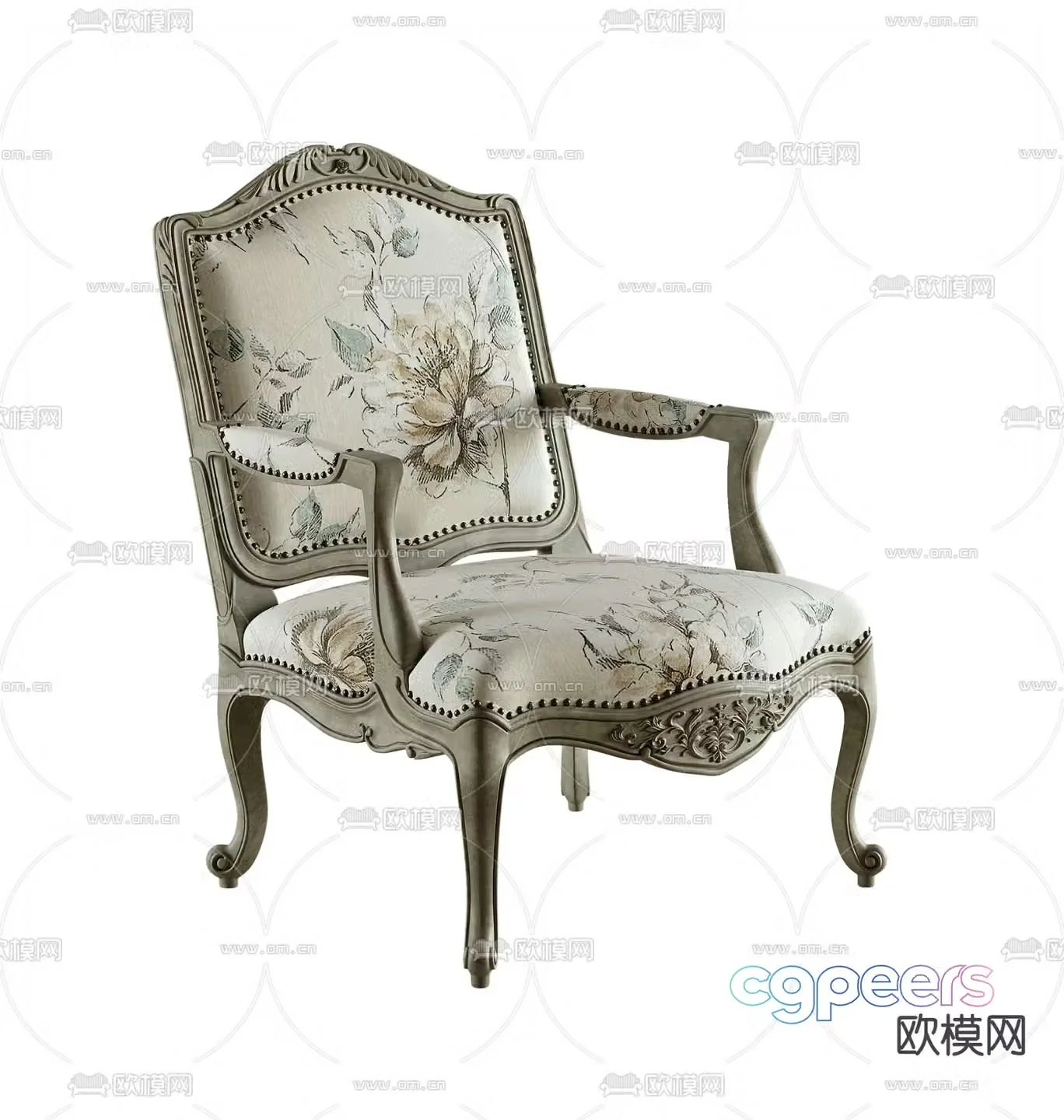American armchair leisure chair 3d model