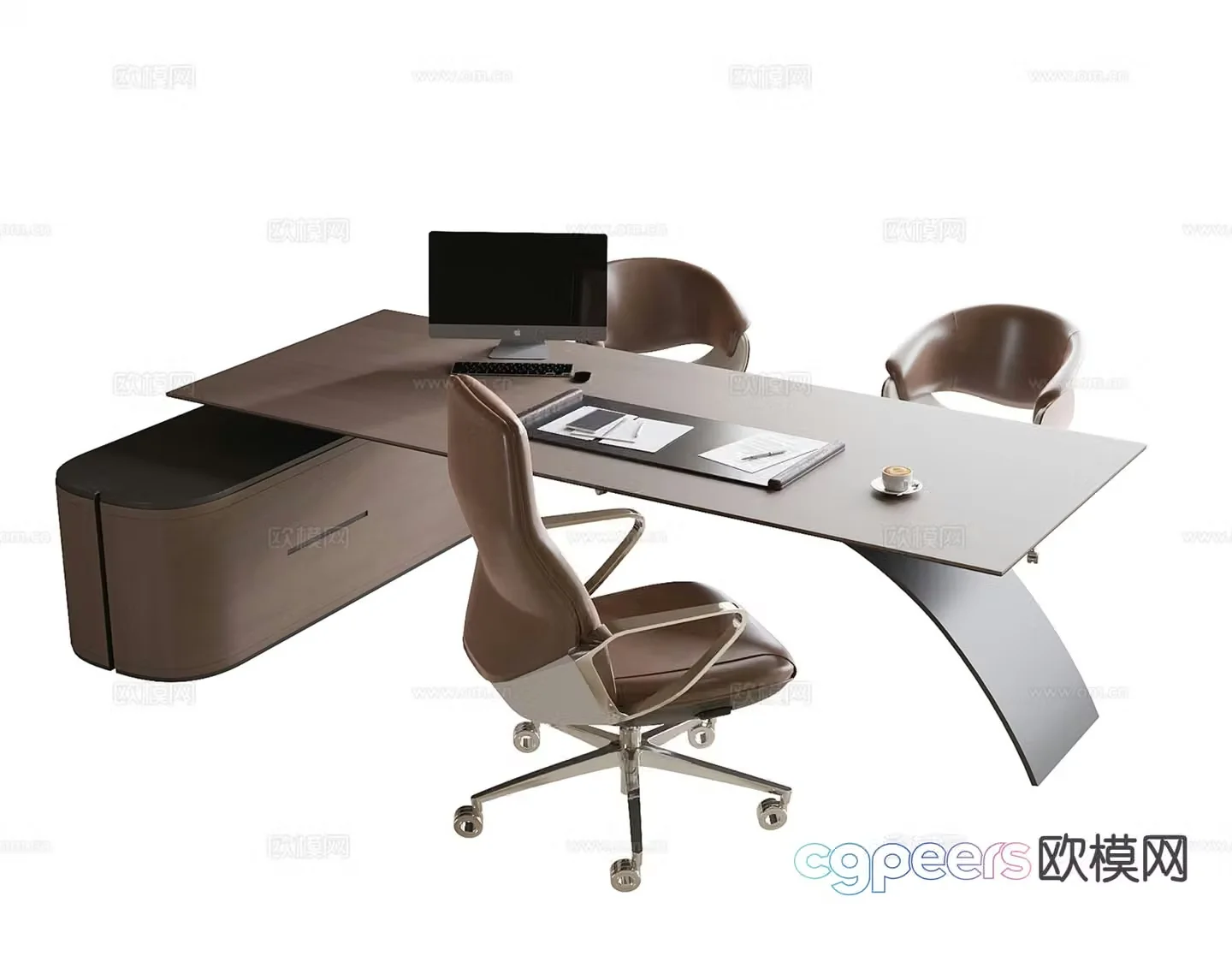 Modern office desk desk executive desk 3D model