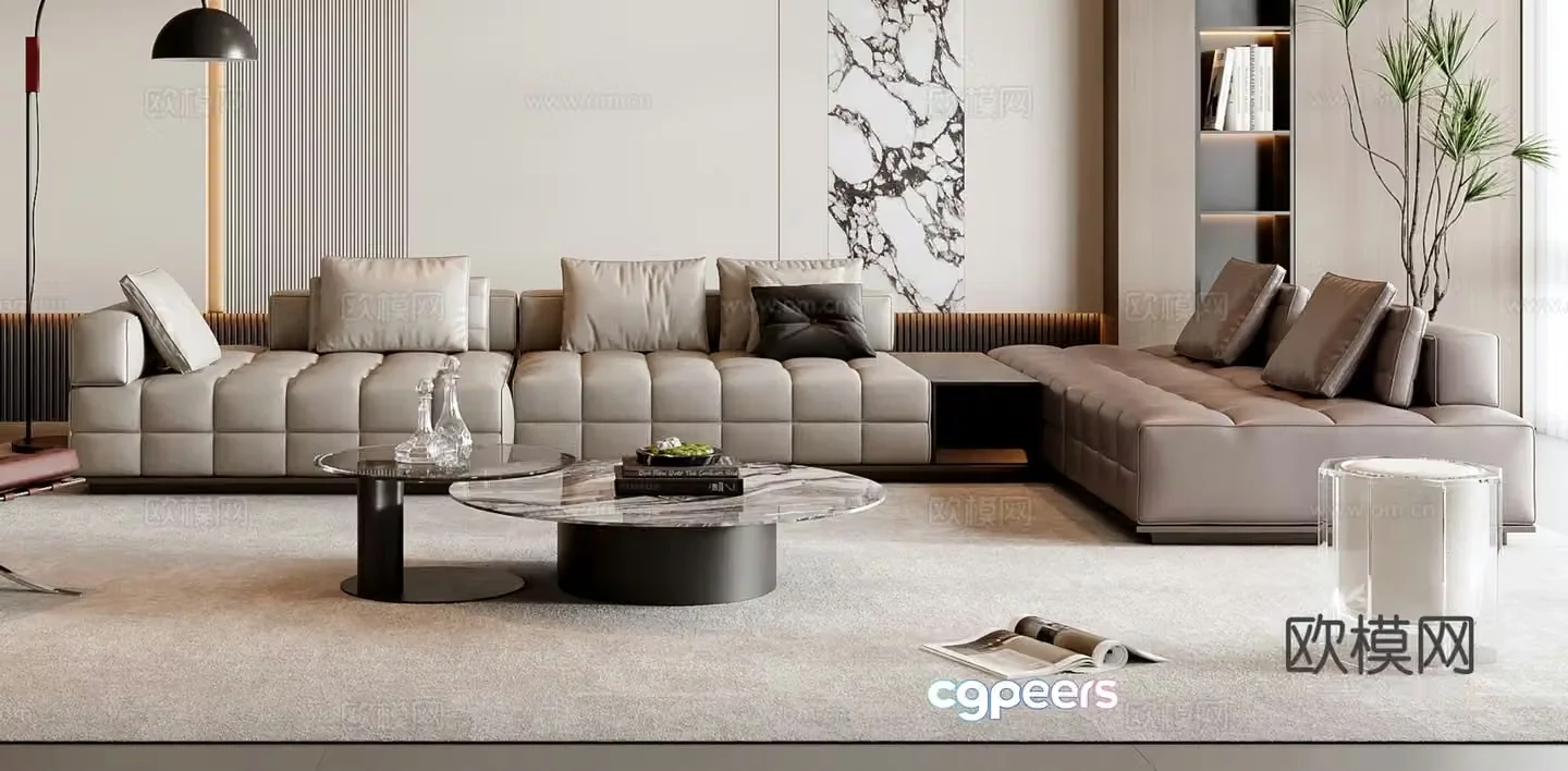 Italian sectional sofa 3d model
