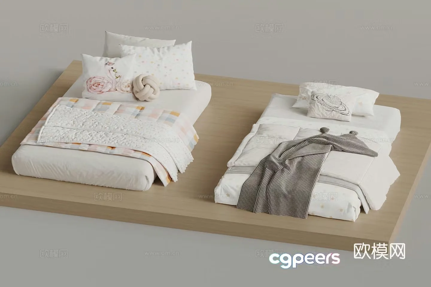 Other beds Modern double bed Bedding 3d model