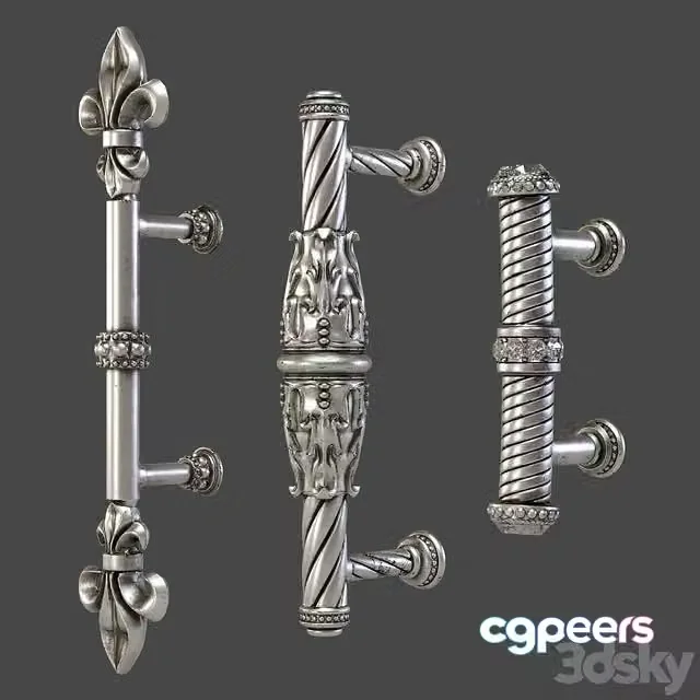 3ds Max Free – KITCHEN CUPBOARD CABINET DOOR HANDLES set11