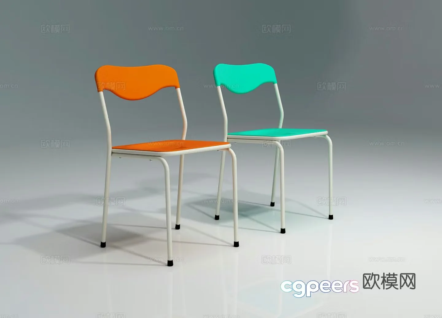 Metal plastic paint chair 3d model