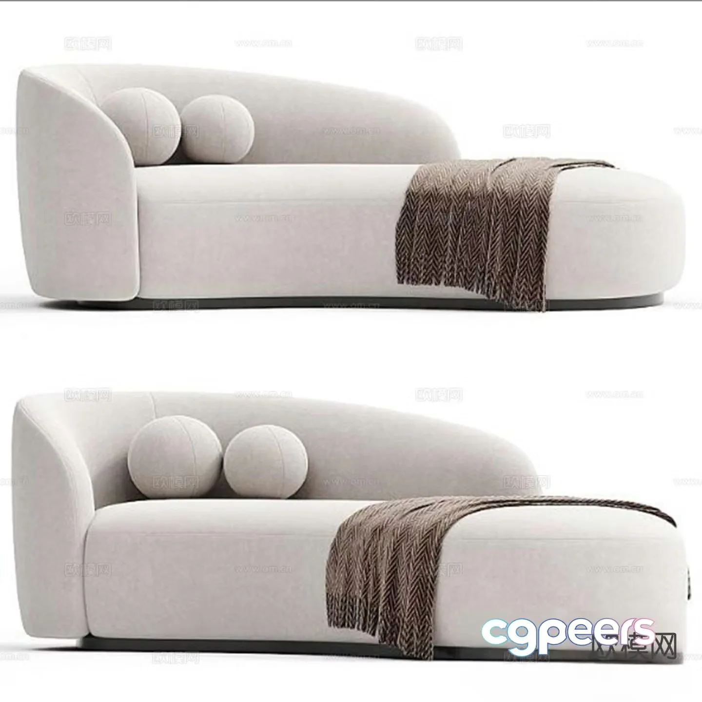 Modern double sofa 3d model