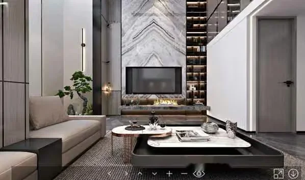 Modern Living Room 3D Model – 17074 – VRAY Render