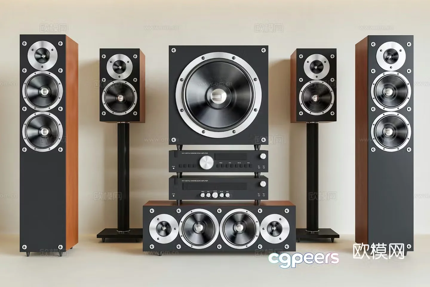 Audio Audio Combination Vertical Audio Bluetooth Audio Subwoofer Cinema Audio 3D Model