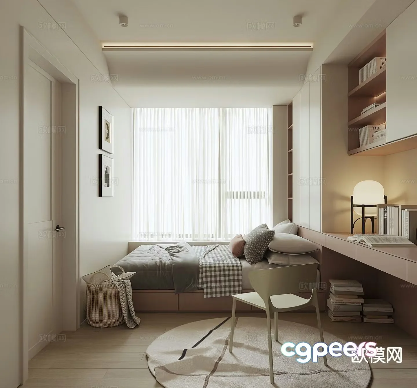 Modern tatami bedroom 3d model