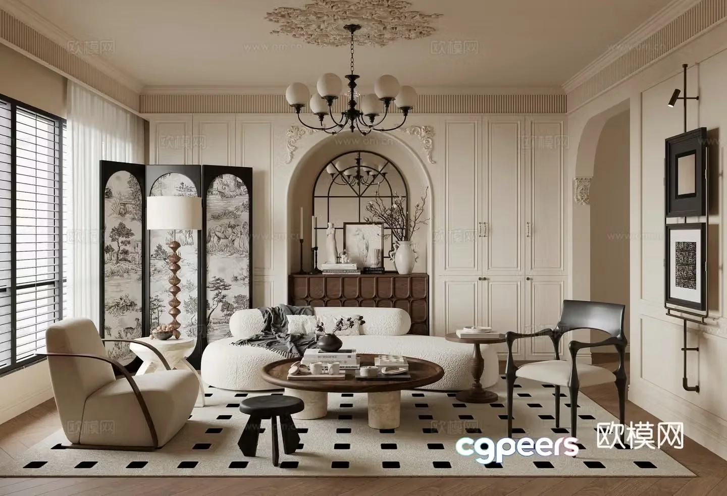 French living room 3d model