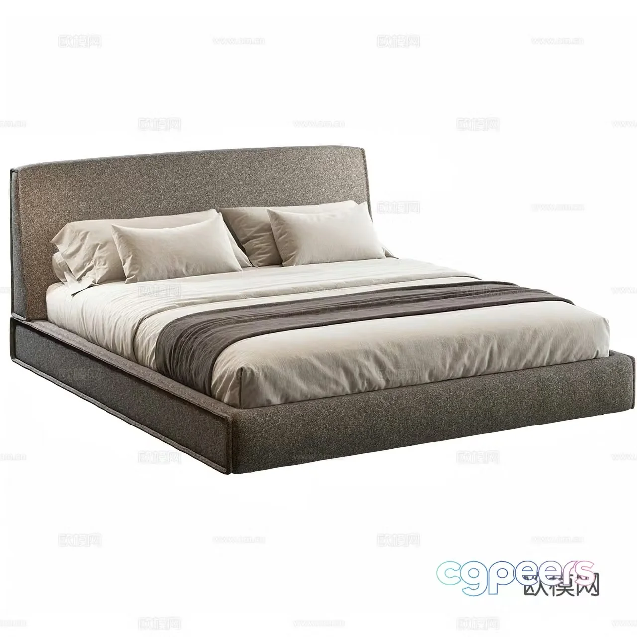 Antoniolupi Italian minimalist bed Minimalist bed Fabric double bed 3D model