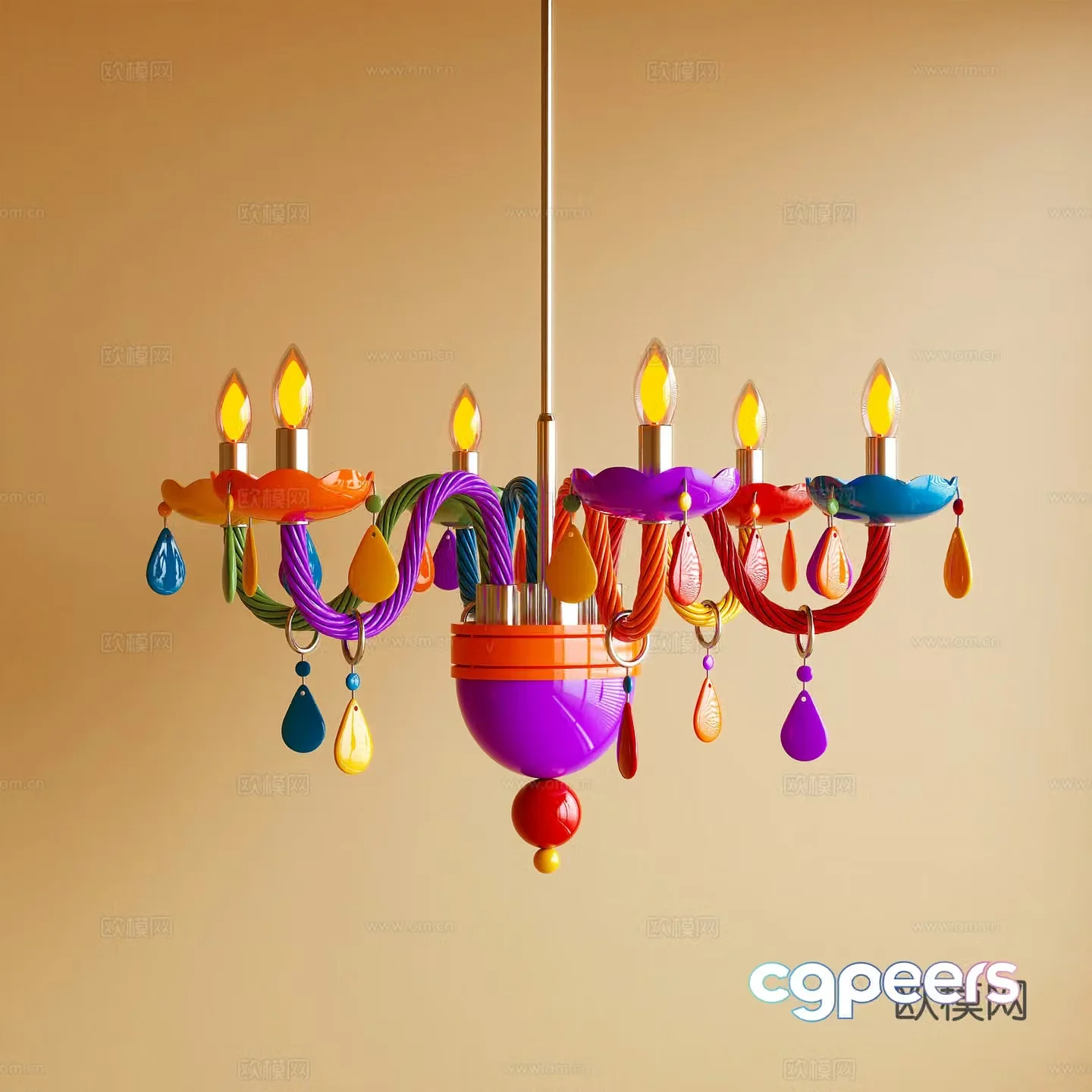 Modern Chandelier Memphis Dopamine 3D Model