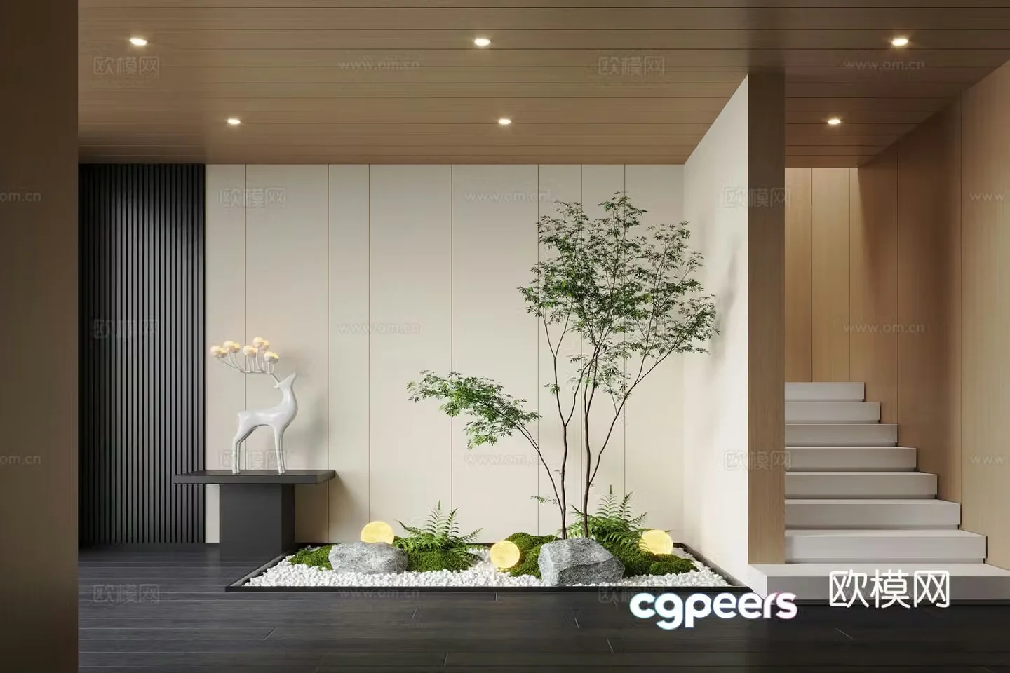 Modern interior landscape landscaping landscape landscape landscape plants moss landscape 3d model