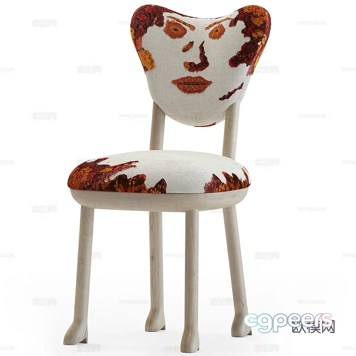 Modern FABRIC Chair 3d Model