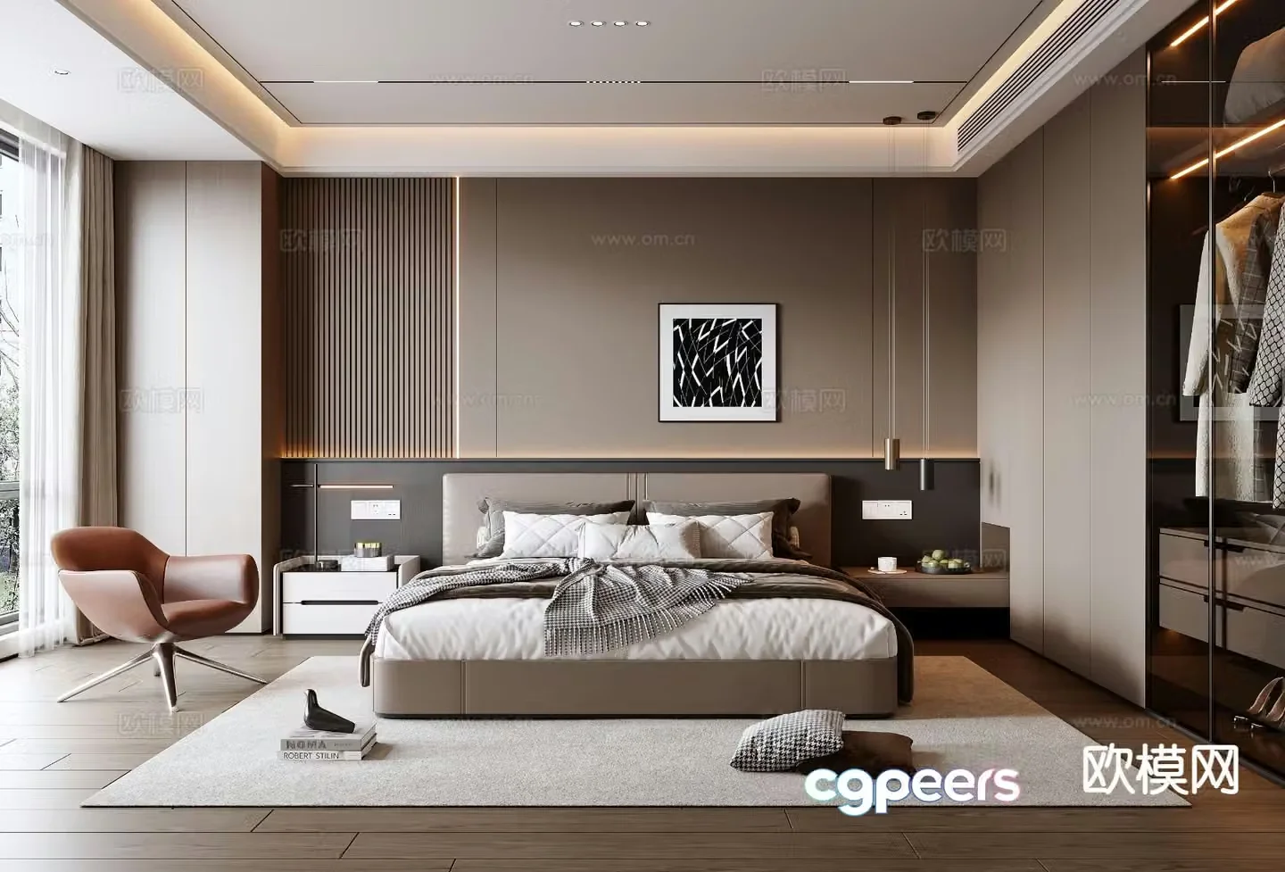 Italian style bedroom master bedroom 3d model
