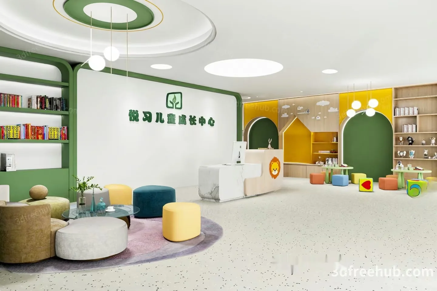 Modern Office Space 3D Model – 21530 – VRAY Render