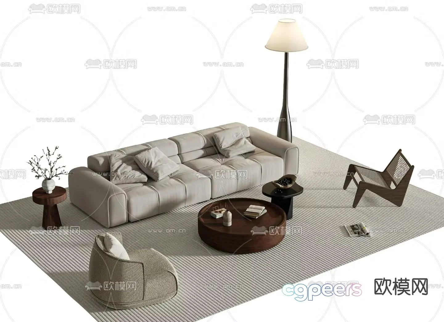 Wabi Sabi modular sofa 3d model