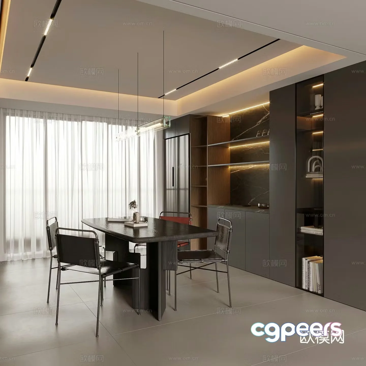 Italian minimalist restaurant 3D model
