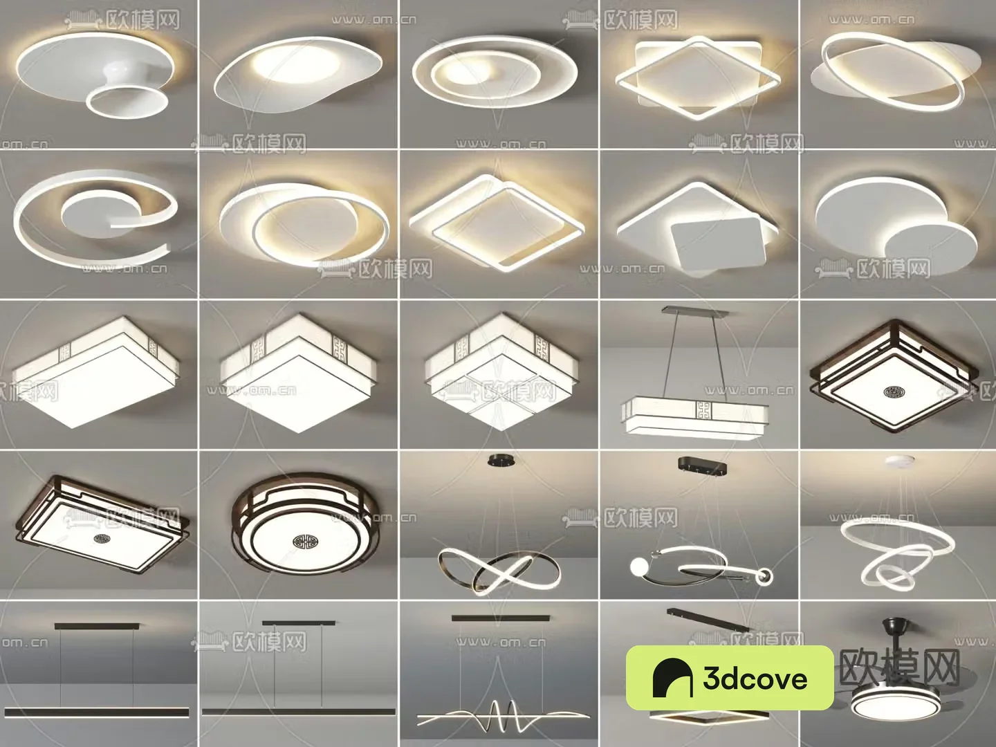New Chinese style ceiling lamp chandelier geometric ceiling lamp