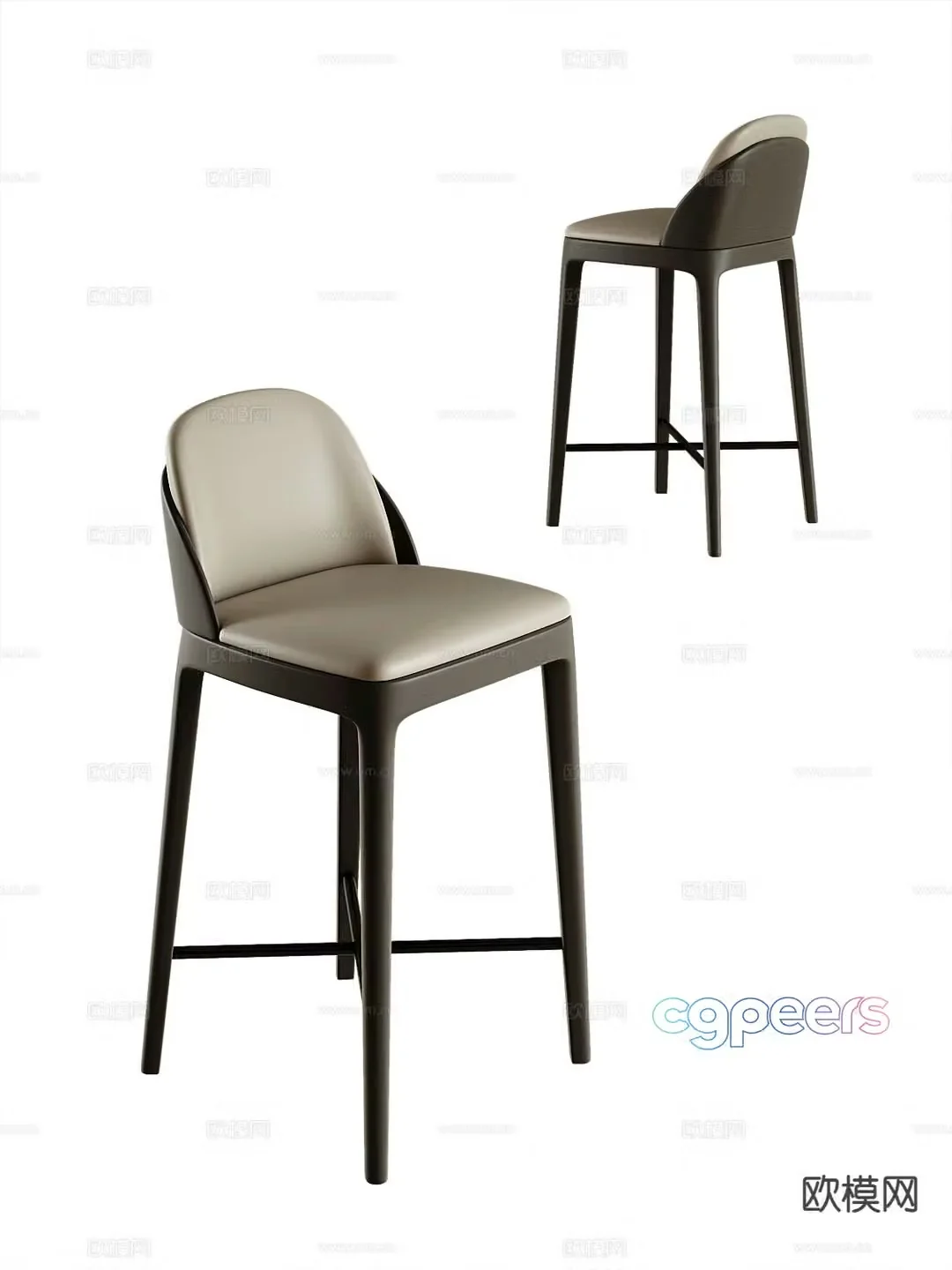 Modern bar stool bar stool high stool 3d model