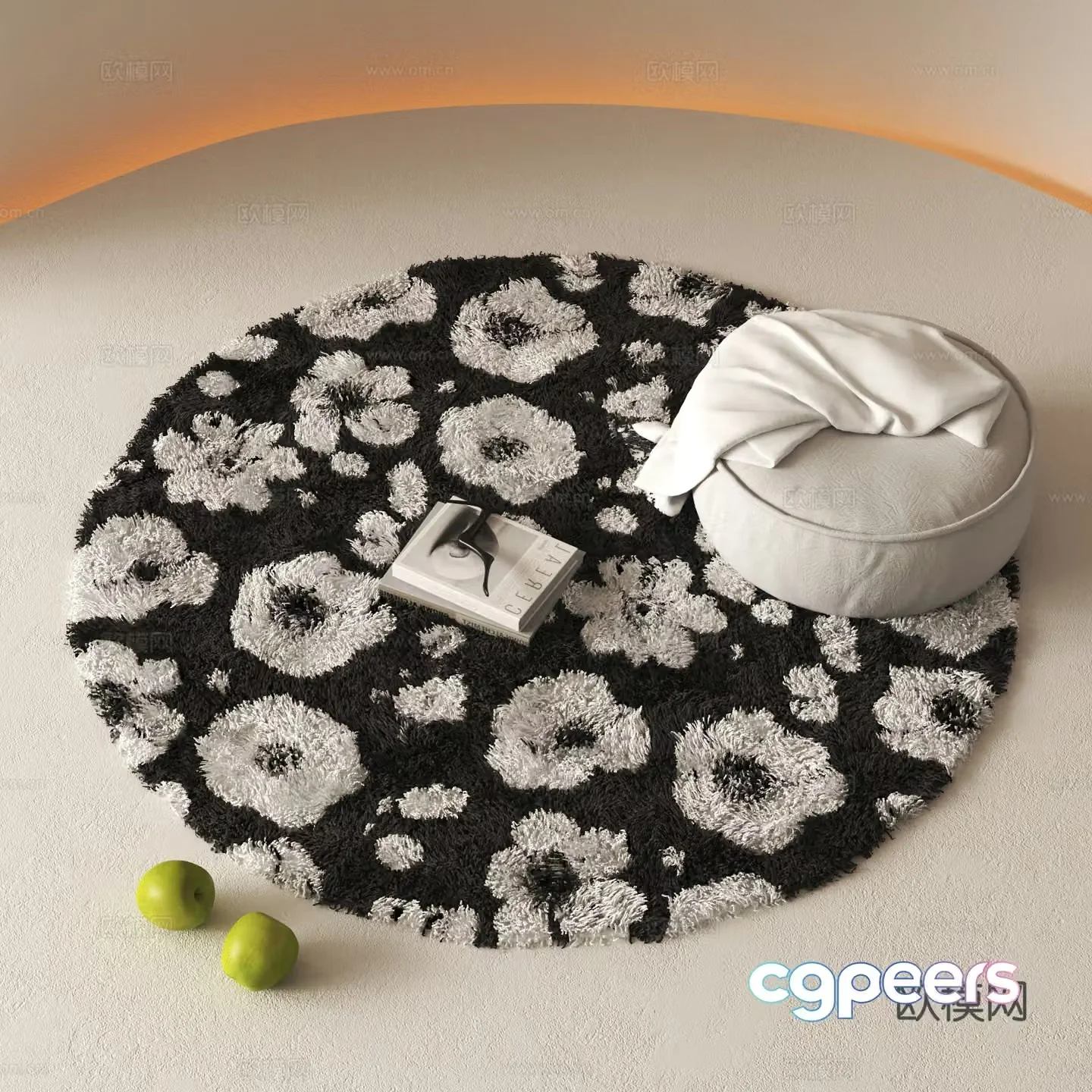 Modern round carpet 3d model