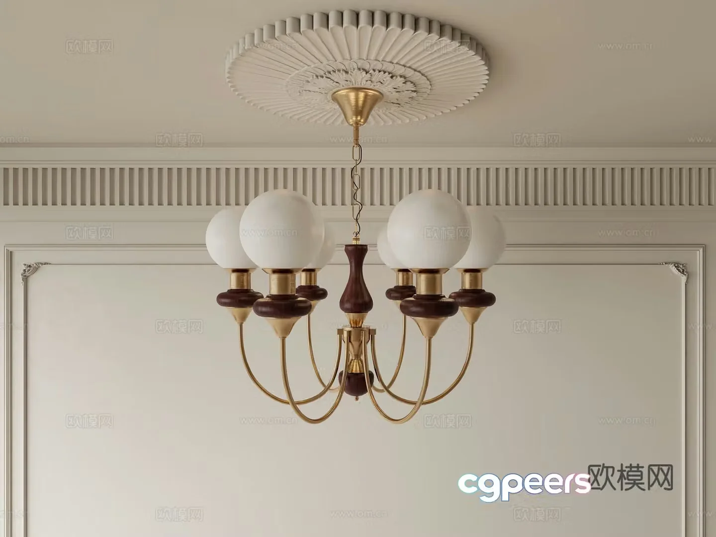 French chandelier hall chandelier 3d model