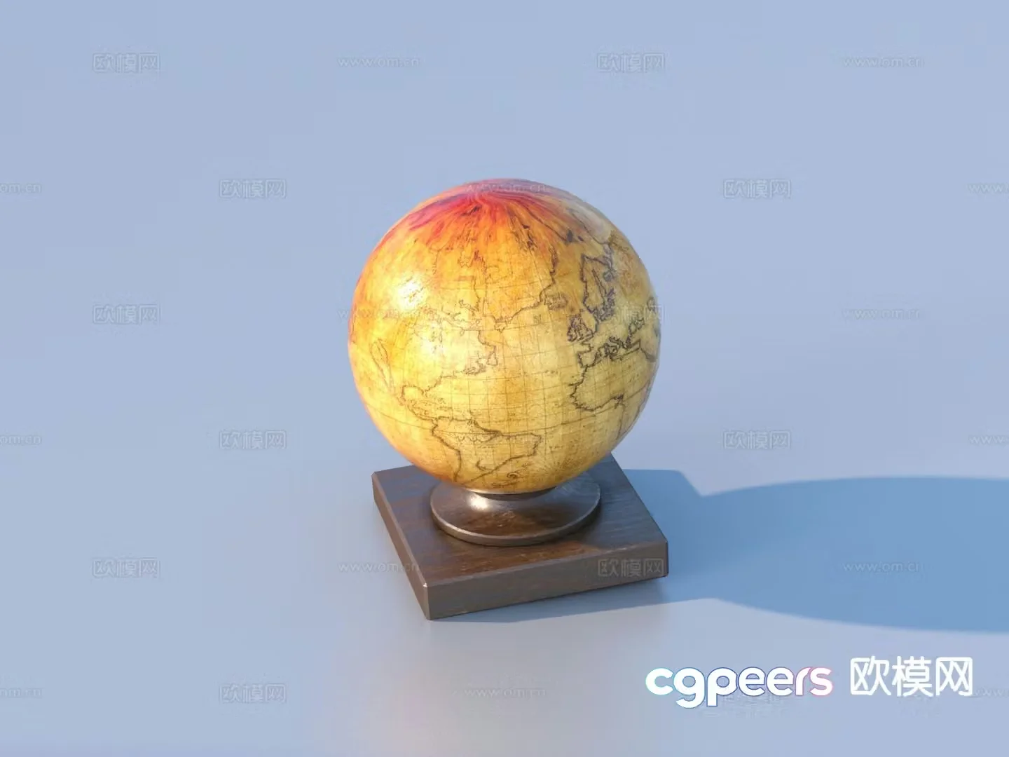 globe earth office equipment 3d model