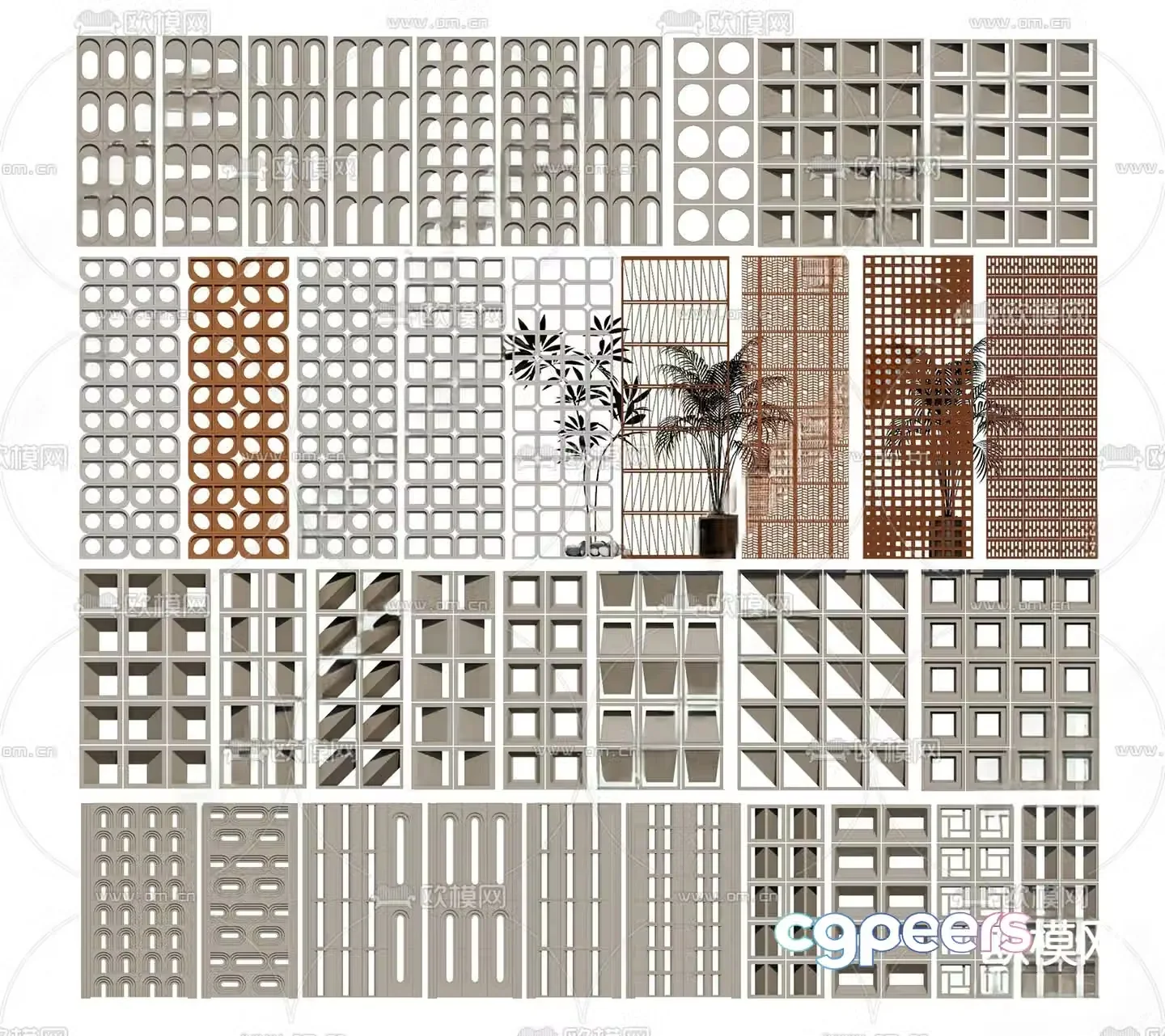 Cement brick partition Hollow brick partition 3D model