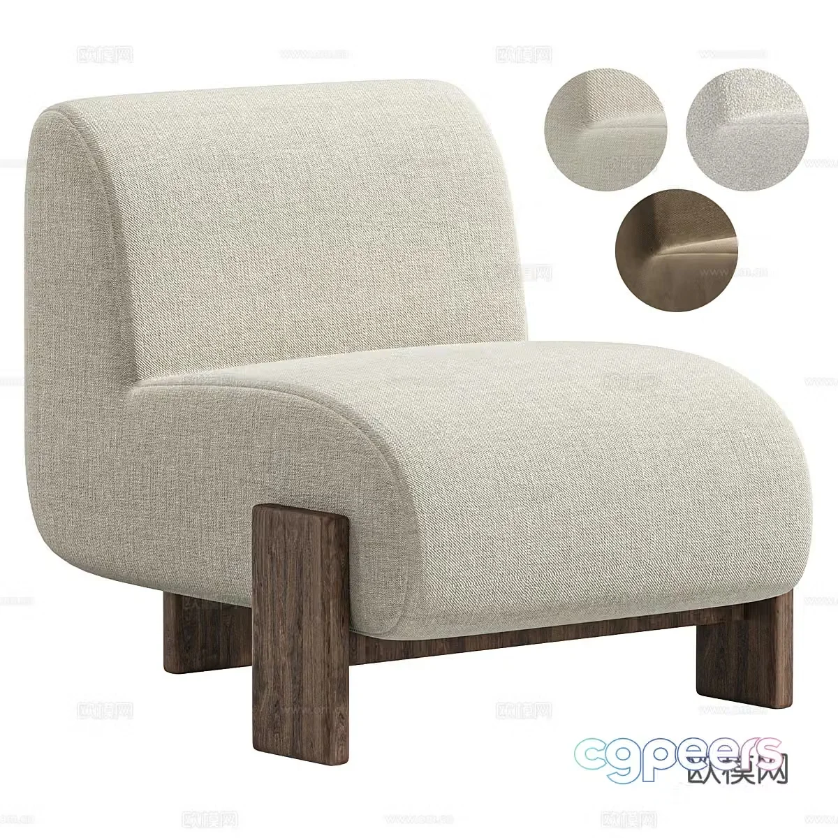 Modern Italian fabric sofa chair 3d model